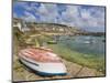 Small Unturned Boat on Quay and Small Boats in Enclosed Harbour at Mousehole, Cornwall, England-Neale Clark-Mounted Photographic Print