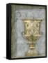 Small Urn and Damask I-Jennifer Goldberger-Framed Stretched Canvas