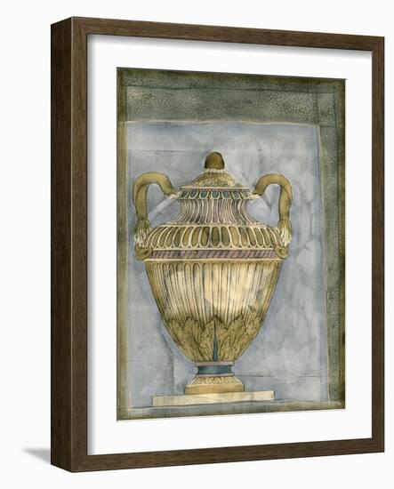 Small Urn and Damask III-Jennifer Goldberger-Framed Art Print