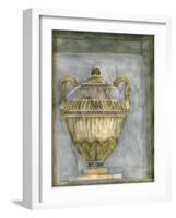 Small Urn and Damask III-Jennifer Goldberger-Framed Art Print