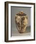 Small Vase Decorated with Samurai Stories-null-Framed Giclee Print