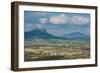 Small Village in La Rioja with the Sierra De Cantabria Mountains Near Laguardia, La Rioja, Spain-Martin Child-Framed Photographic Print