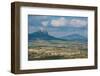 Small Village in La Rioja with the Sierra De Cantabria Mountains Near Laguardia, La Rioja, Spain-Martin Child-Framed Photographic Print