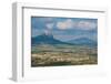 Small Village in La Rioja with the Sierra De Cantabria Mountains Near Laguardia, La Rioja, Spain-Martin Child-Framed Photographic Print