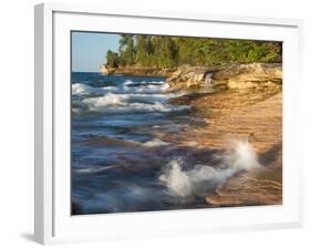 Small Waterfall along the Edge of Miner's Beach at Lake Superior in Pictured Rocks National Seashor-Julianne Eggers-Framed Photographic Print