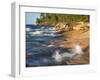 Small Waterfall along the Edge of Miner's Beach at Lake Superior in Pictured Rocks National Seashor-Julianne Eggers-Framed Photographic Print