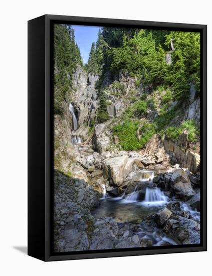 Small Waterfall, Mount Rainier National Park, Washington, USA-Tom Norring-Framed Stretched Canvas