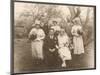 Small Wedding Group Consisting of the Bride and Groom-null-Mounted Photographic Print