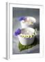 Small White Bowls with Floating Candles and Daisies-Brigitte Protzel-Framed Photographic Print