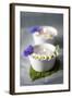 Small White Bowls with Floating Candles and Daisies-Brigitte Protzel-Framed Photographic Print