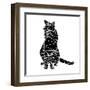 Smart Black Cat Polygon-Lisa Kroll-Framed Art Print