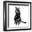 Smart Black Cat Polygon-Lisa Kroll-Framed Art Print