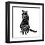 Smart Black Cat Polygon-Lisa Kroll-Framed Art Print