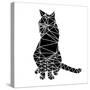 Smart Black Cat Polygon-Lisa Kroll-Stretched Canvas