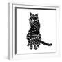 Smart Black Cat Polygon-Lisa Kroll-Framed Art Print