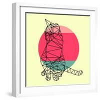 Smart Cat and Sunset-Lisa Kroll-Framed Art Print