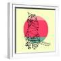 Smart Cat and Sunset-Lisa Kroll-Framed Art Print