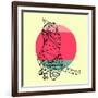 Smart Cat and Sunset-Lisa Kroll-Framed Art Print