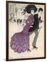 Smart Couple in a Roller- Skating Hall-N. Nielsen-Framed Art Print