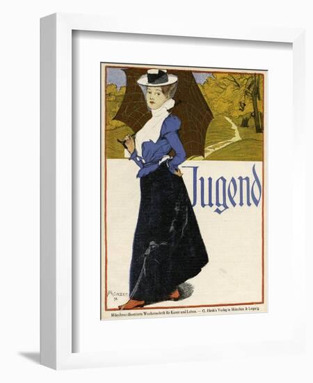 Smartly-Dressed Woman 1898-Adolph Munzer-Framed Art Print