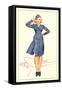 Smartly Saluting Stewardess-null-Framed Stretched Canvas