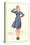 Smartly Saluting Stewardess-null-Stretched Canvas