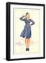 Smartly Saluting Stewardess-null-Framed Art Print