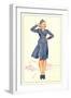 Smartly Saluting Stewardess-null-Framed Art Print