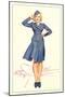 Smartly Saluting Stewardess-null-Mounted Art Print