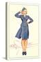 Smartly Saluting Stewardess-null-Stretched Canvas