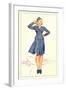 Smartly Saluting Stewardess-null-Framed Art Print