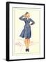 Smartly Saluting Stewardess-null-Framed Art Print