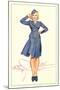 Smartly Saluting Stewardess-null-Mounted Art Print