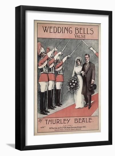 Smartly Uniformed Guardsmen Salute a Newly-Married Couple with Symbolically Raised Swords-null-Framed Art Print