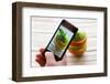 Smartphone Shot Food Photo - Slices Green Apple and Orange-Olga Krig-Framed Photographic Print