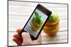 Smartphone Shot Food Photo - Slices Green Apple and Orange-Olga Krig-Mounted Photographic Print