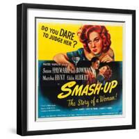 Smas-Up, Susan Hayward, Lee Bowman, Susan Hayward on poster art, 1947-null-Framed Art Print