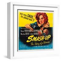 Smas-Up, Susan Hayward, Lee Bowman, Susan Hayward on poster art, 1947-null-Framed Art Print