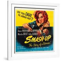 Smas-Up, Susan Hayward, Lee Bowman, Susan Hayward on poster art, 1947-null-Framed Art Print