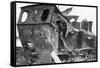Smashed Locomotive at Peronne, France, First World War, 1917-null-Framed Stretched Canvas