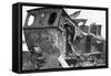 Smashed Locomotive at Peronne, France, First World War, 1917-null-Framed Stretched Canvas