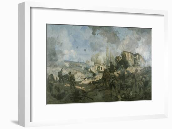 Smashing the Hindenburg Line at Bellicourt, France, September 1918-John Longstaff-Framed Giclee Print