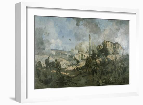 Smashing the Hindenburg Line at Bellicourt, France, September 1918-John Longstaff-Framed Giclee Print