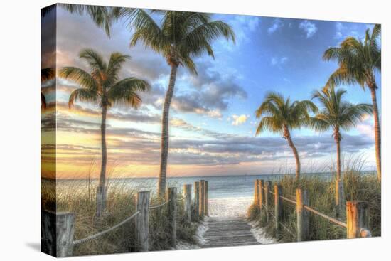 Smathers Beach Boardwalk-Robert Goldwitz-Stretched Canvas