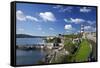 Smeaton's Tower on The Hoe overlooks The Sound, Plymouth, Devon, England, United Kingdom, Europe-Rob Cousins-Framed Stretched Canvas