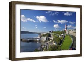 Smeaton's Tower on The Hoe overlooks The Sound, Plymouth, Devon, England, United Kingdom, Europe-Rob Cousins-Framed Photographic Print