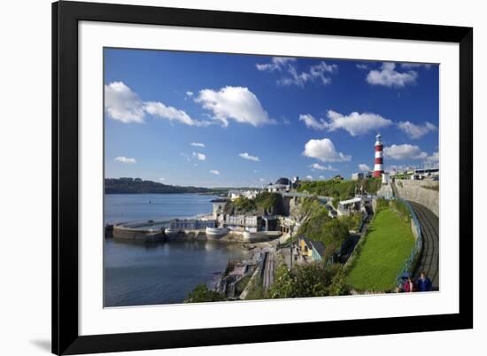 Smeaton's Tower on The Hoe overlooks The Sound, Plymouth, Devon, England, United Kingdom, Europe-Rob Cousins-Framed Photographic Print