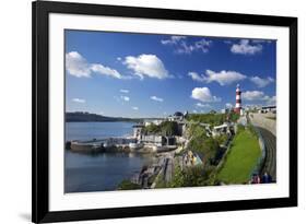 Smeaton's Tower on The Hoe overlooks The Sound, Plymouth, Devon, England, United Kingdom, Europe-Rob Cousins-Framed Photographic Print