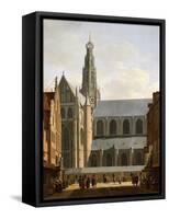 Smedestraat with a View of the Groote Market and St. Bavo's Church, Haarlem, 1660-70-Gerrit Adriaensz Berckheyde-Framed Stretched Canvas