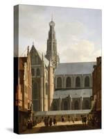 Smedestraat with a View of the Groote Market and St. Bavo's Church, Haarlem, 1660-70-Gerrit Adriaensz Berckheyde-Stretched Canvas